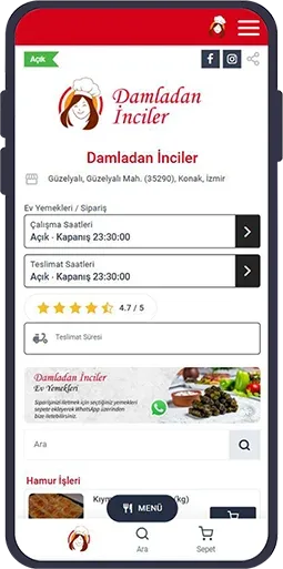 ev yemekleri sipariş sistemi